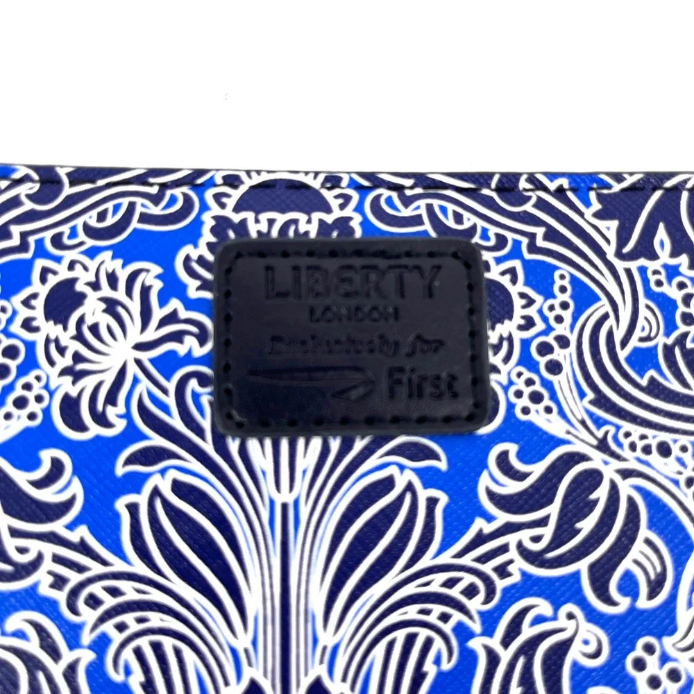 Liberty London Floral Wristlet Pouch Blue White Designer‎ Cosmetic Travel